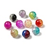 100Pcs 10 Colors Spray Painted Transparent Crackle Glass Beads CCG-XCP0001-05-2