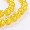 1Strand Gold Transparent Crackle Glass Round Beads Strands X-CCG-Q001-10mm-10-3
