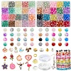 2 Sets 2 Styles DIY Alloy Enamel Pendants & Glass Beads Stretch Bracelets Making Kits DIY-YW0011-85-1