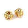 Brass Micro Pave Clear Cubic Zirconia Beads KK-CBA78C7-06G-2