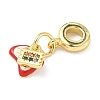 Brass Enamel European Dangle Charms KK-I355-22G-01-2
