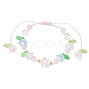 Natural Rose Quartz Beads Braided Bead Bracelets BJEW-MZ00167-05-2