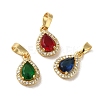 Brass Micro Pave Cubic Zirconia Pendants KK-R162-064G-1