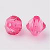 Faceted Bicone Transparent Acrylic Beads DBB4mm-95-2