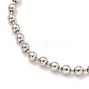 3MM Brass Ball Chain Bracelets for Women BJEW-G703-07P-2