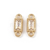 304 Stainless Steel Pave Clear Cubic Zirconia Rectangle Links Connector Charms STAS-F322-13G-1