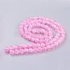 1Strand Hot Pink Transparent Crackle Glass Round Beads Strands X-CCG-Q001-10mm-02-2