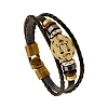 Braided Cowhide Cord Multi-Strand Bracelets PW-WG49322-10-1