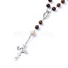 Tibetan Style Alloy Rosary Bead Necklaces NJEW-JN02455-02-3