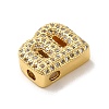 Brass Micro Pave Clear Cubic Zirconia Charms ZIRC-C009-01G-B-2