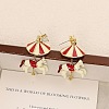 Carousel Brass Enamel Dangle Stud Earrings FS-WGBCA8C-01-4