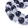 Natural Black Agate and Frosted Quartz Crystal Beads Strands G-I225-01-10mm-3