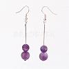 Natural Gemstone Bead Dangle Earrings EJEW-JE02094-2
