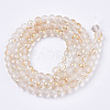 Frosted Spray Painted Glass Beads Strands X-GLAA-N035-03A-C10-2