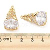 Brass Micro Cubic Zirconia Pendants KK-Q789-29G-3