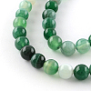 Dyed Natural Striped Agate/Banded Agate Round Bead Strands X-G-R342-8mm-06-2