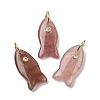 Natural Strawberry Quartz Pendants G-A297-01G-08-1