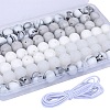 80Pcs 4 Style Round Silicone Focal Beads SIL-SZ0001-22A-1