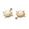 Vacuum Plating 201 Stainless Steel Natural White Jade Charms STAS-C064-VC940-4