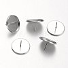 Tarnish Resistant Flat Round 304 Stainless Steel Stud Earring Settings STAS-M227-18mm-1