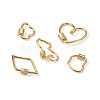 Fashewelry 5Pcs 5 Styles Brass Screw Carabiner Lock Charms KK-FW0001-12-3