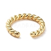 Rack Plating Brass Twist Rope Shape Open Cuff Rings for Women X-RJEW-Q777-01G-3