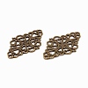 Tibetan Style Alloy Rhombus Filigree Joiners Links TIBE-5377-AB-FF-3
