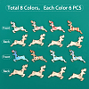 48Pcs 8 Colors Alloy Enamel Pendants ENAM-FH0001-16-NR-3