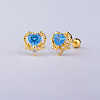 Brass Pave Dodger Blue Cubic Zirconia Cartilage Earrings FS-WGEDAE7-12-1