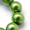 Baking Paint Pearlized Glass Pearl Round Bead Strands HY-Q003-4mm-13-3