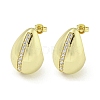 Brass with Cubic Zirconia Stud Earrings EJEW-Q799-02D-G-1