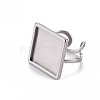 Tarnish Resistant 201 Stainless Steel Cuff Pad Ring Settings STAS-S080-041E-P-3