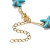3Pcs 3 Color Glass Evil Eye & Synthetic Turquoise Starfish Link Chain Bracelets Set BJEW-TA00428-5