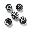 Printed Wood European Beads WOOD-G022-04D-1