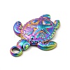 Ion Plating(IP) 201 Stainless Steel Pendants STAS-P312-09MC-3