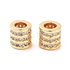 Column Brass Micro Pave Clear Cubic Zirconia Beads KK-S394-05B-2