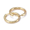 Brass Micro Pave Cubic Zirconia Huggie Hoop Earrings for Women EJEW-K083-36G-C-2
