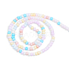 Opaque Spray Painted Glass Bead Strands GLAA-N047-07-08-2