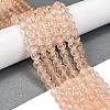 Frosted Transparent Glass Bead Strands GLAA-P065-6mm-05-1