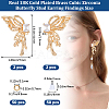 CREATCABIN 4Pcs 2 Style Brass Pave Clear Cubic Zirconia Butterfly Stud Earring Findings DIY-CN0002-73-2