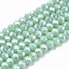 Electroplate Glass Beads Strands X-EGLA-A034-P6mm-B16-1