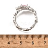 Oval Brass Cat Eye Cuff Rings for Women RJEW-U042-01P-02-5