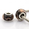 Handmade Lampwork Gold Sand Effect European Large Hole Rondelle Beads LPDL-M013-10-1