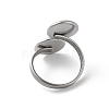 Non-Tarnish 304 Stainless Steel Open Cuff Ring Findings STAS-E124-05C-P-3