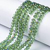 Electroplate Transparent Glass Beads Strands X-EGLA-A034-T6mm-F04-1