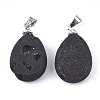 Electroplate Natural Druzy Geode Agate Pendants G-S344-63A-2