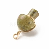 Natural Unakite Pendants PALLOY-JF01134-02-3