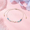 Adjustable Natural Amazonite & Quartz Crystal & Apatite Braided Bead Bracelets for Women BJEW-JB11619-05-1
