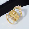 3Pcs Brass Micro Pave Clear Cubic Zirconia Finger Rings for Women FS-WGDAF26-04-3