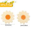 30Pcs Daisy Flower Polyester Knitted Appliques AJEW-FG0003-22-2